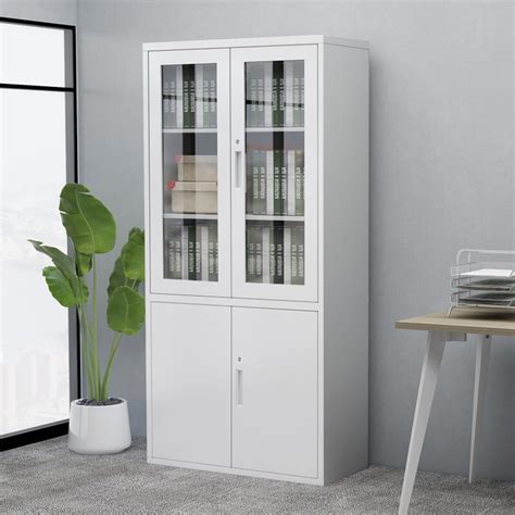 steel and glass wall cabinet|glass door office cabinet.